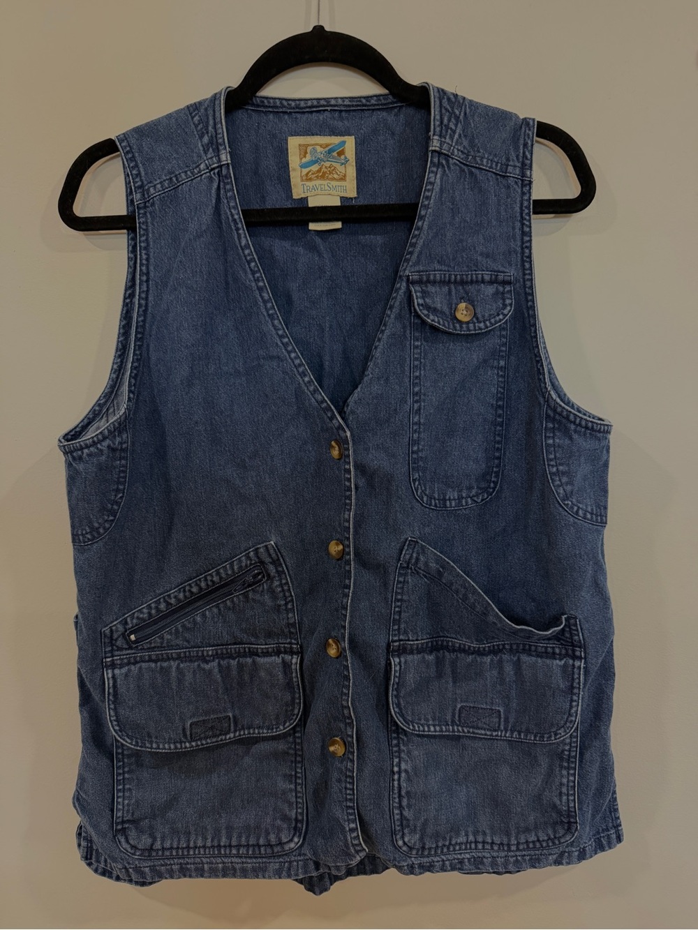 1980s Denim Utility Vest - size M